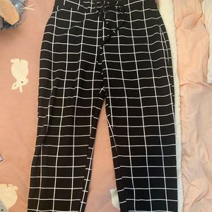 Black and White Geometric Print Joggers